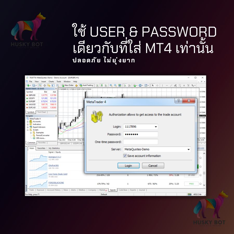 ความปลอดภัย100% ใช้รหัส MT4